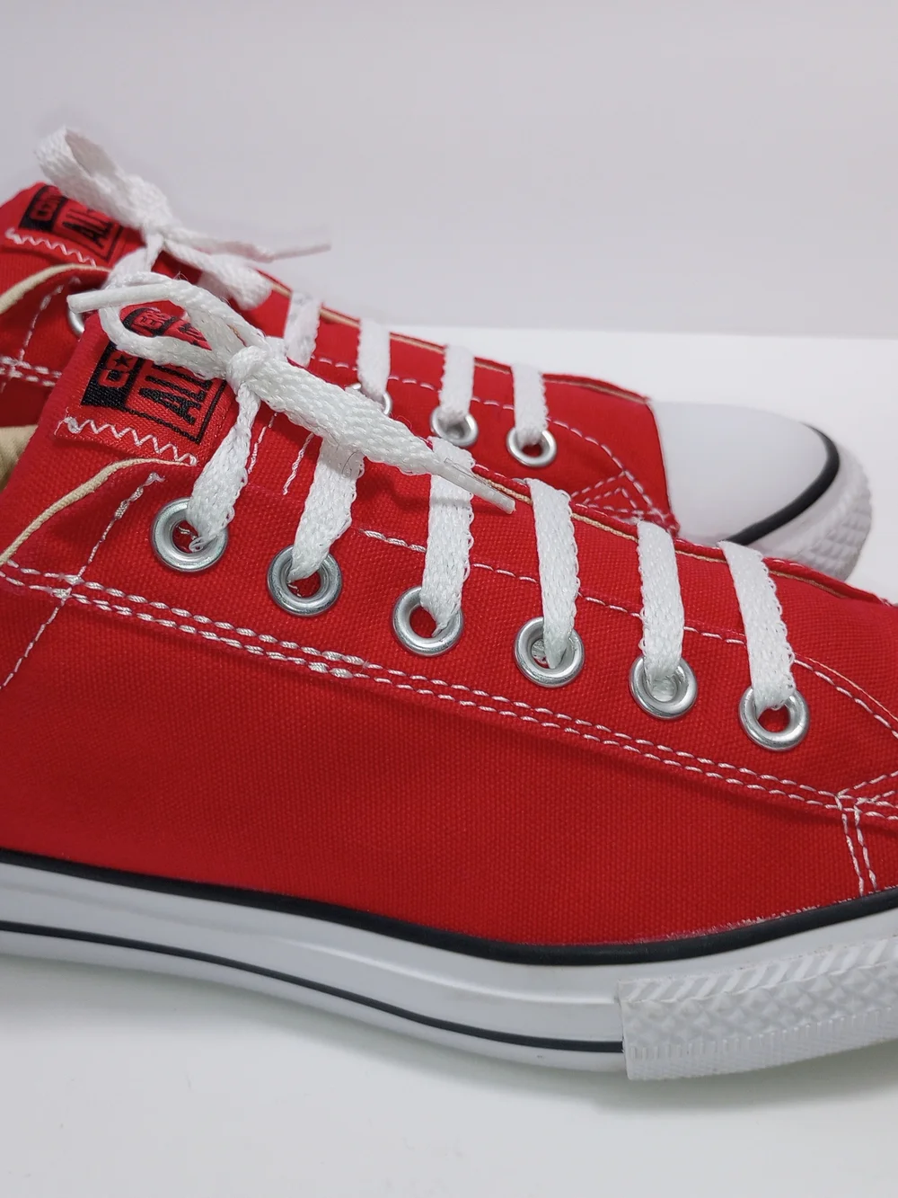 Converse Red Low Top Sneakers with White Accents